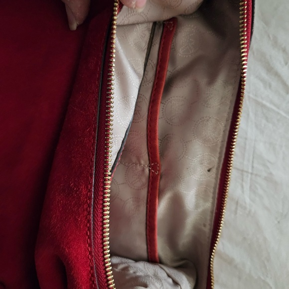 Michael Kors red suede leather purse! - Picture 4 of 15